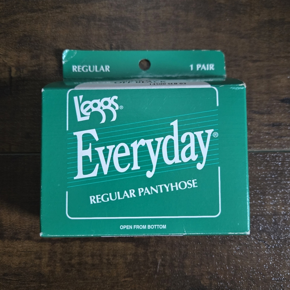 Vintage 90's L'eggs Everyday Regular Pantyhose Off Black Size Large